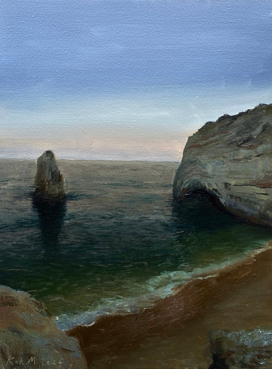 Evening By The Sea By Michael Rak, 12 X 16, Artwork For Sale On Artfinder