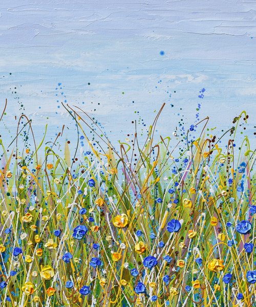 Blue and Yellow Wildflowers by Olga Tkachyk