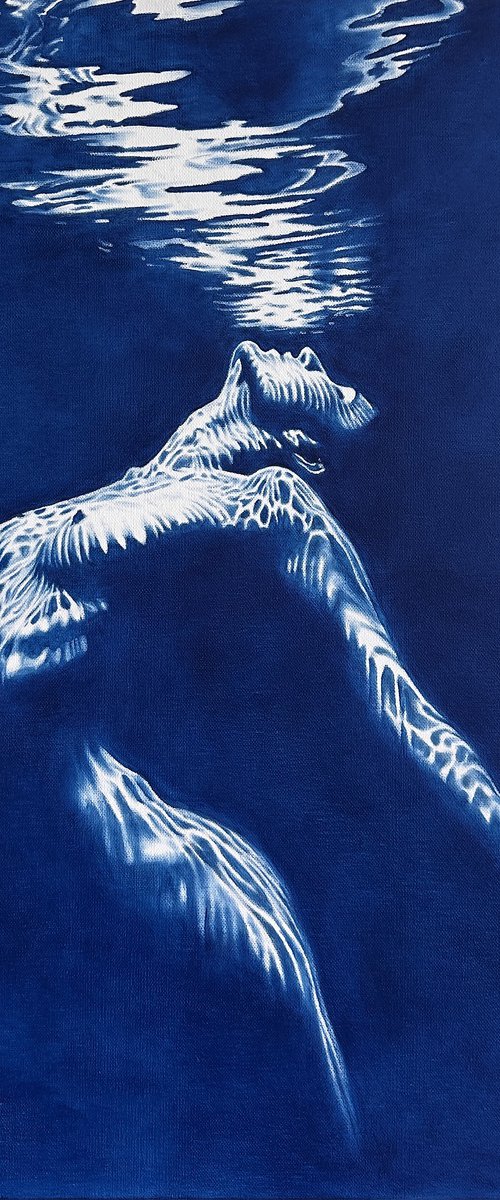 Siren’s Song - Deep Blue Underwater Nude by Julia Shilo