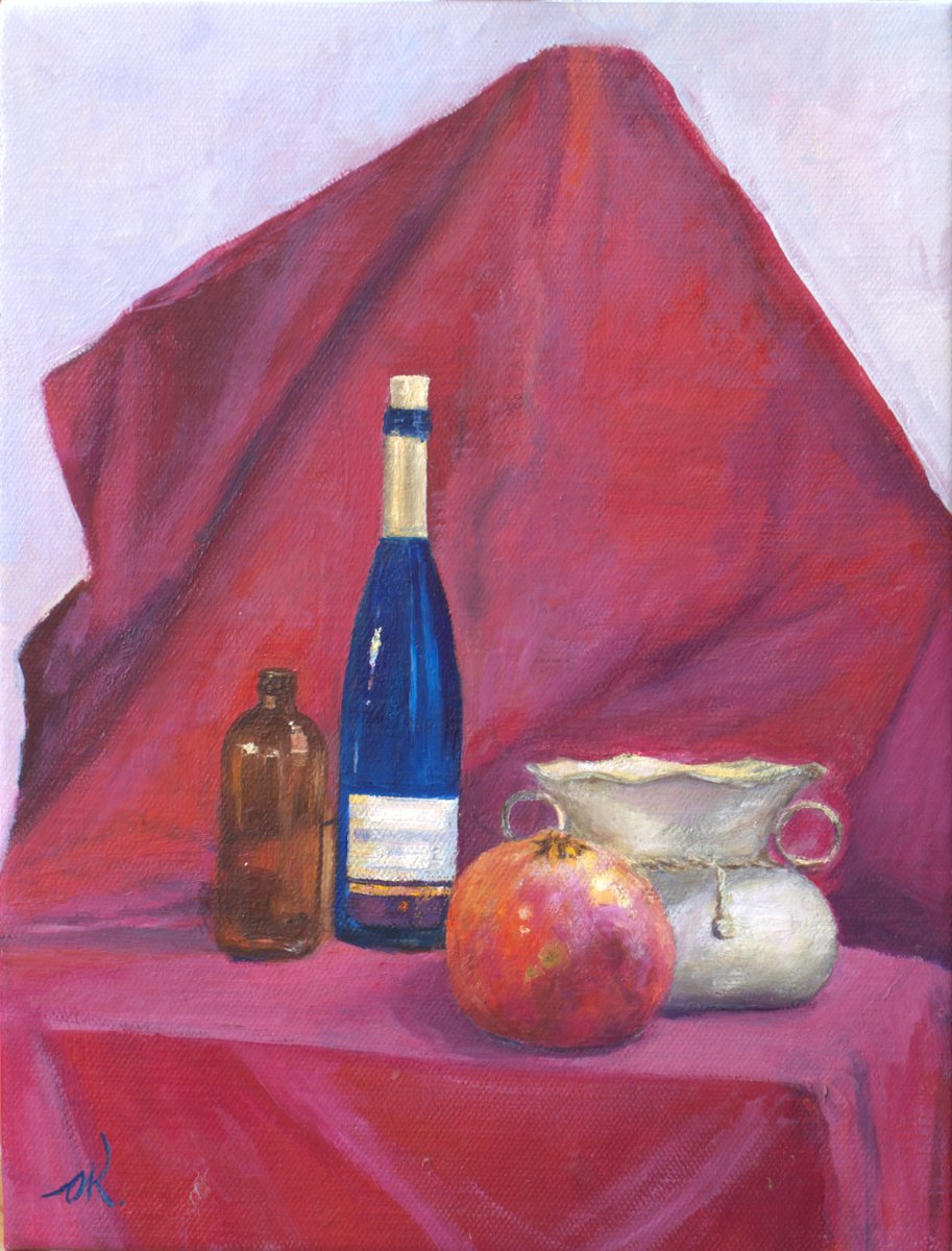 Still Life With Pomegranate By Oleg Kamaev, 11 X 15, Artwork For Sale On Artfinder