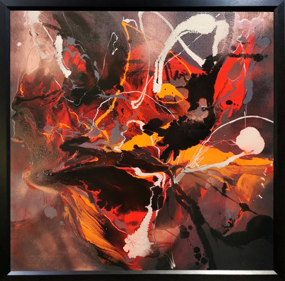 Heart pounding incandescent 2 beautiful large abstract painting by Kloska
