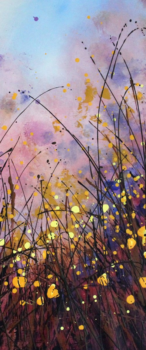 Magic Times #1 -  Original abstract floral landscape by Cecilia Frigati