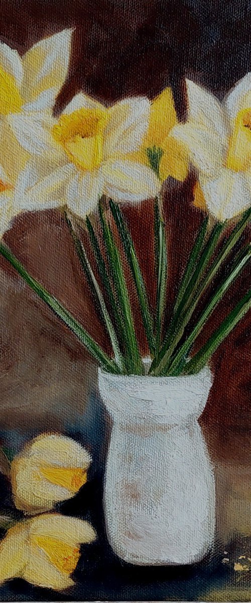 Daffodils in a vase by Ira Whittaker