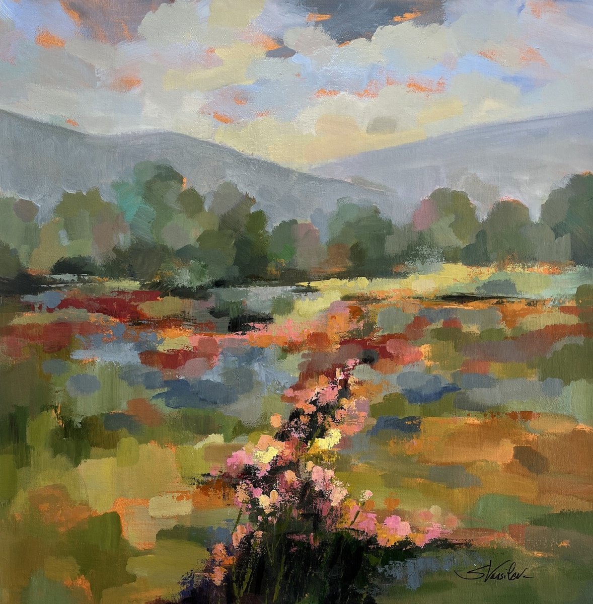  Floral Path By Silvia Vassileva, 26 X 26, Artwork For Sale On Artfinder