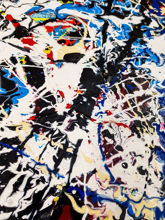 Tendaro N-7 (H)132x(W)132 cm. Similar to a Jackson Pollock