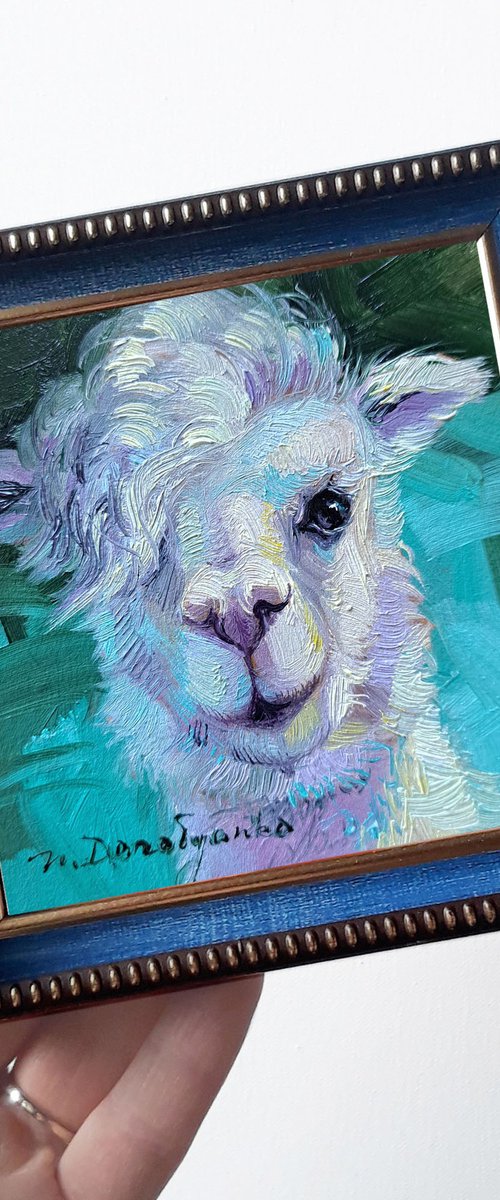 Lama Alpaca painting by Nataly Derevyanko