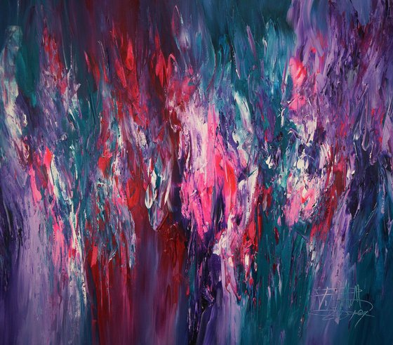 Magenta Turquoise Abstraction XXL 1