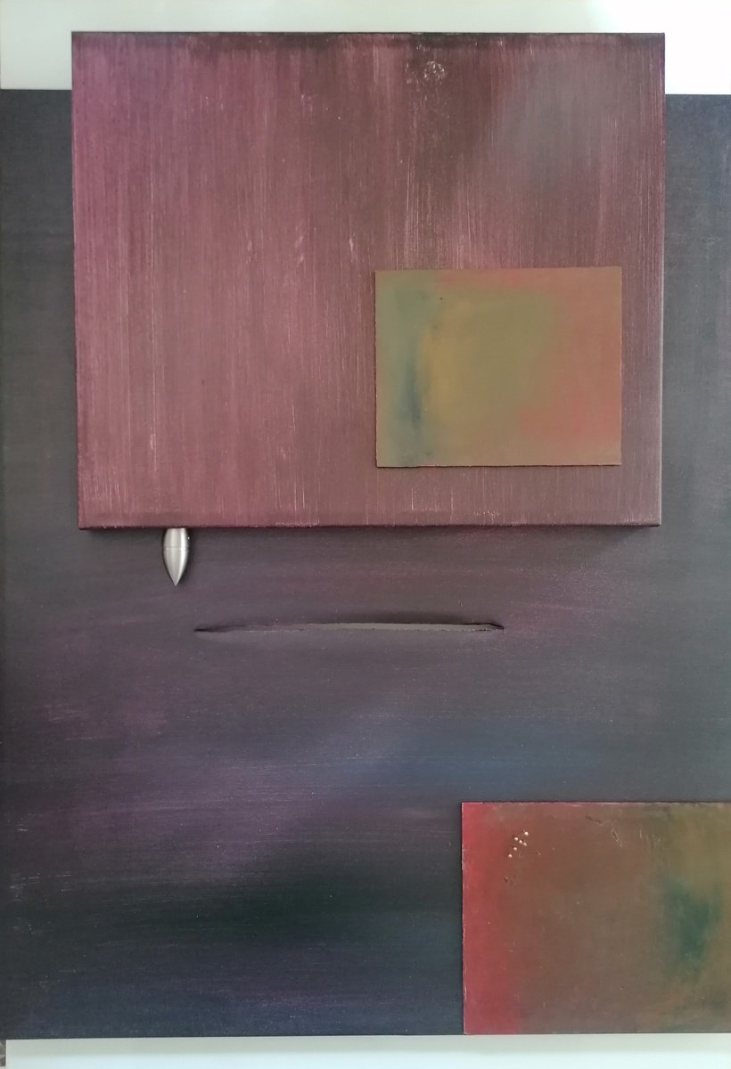 Surrealistic Abstract Acrylic Painting By Stefano Mazzolini, 31 X 45", Tc2, Original Artwork