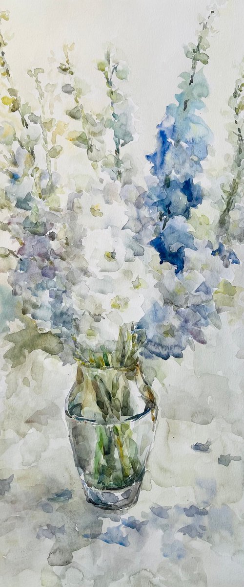 Blue bells 19,7x25,6 in by Elena Klyan