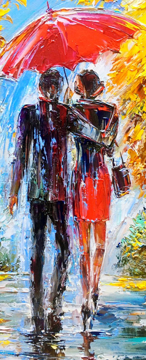 Under the red umbrella