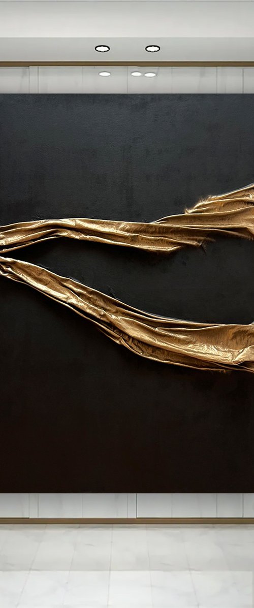 Black and Gold Abstract Elegance by Indie Ru