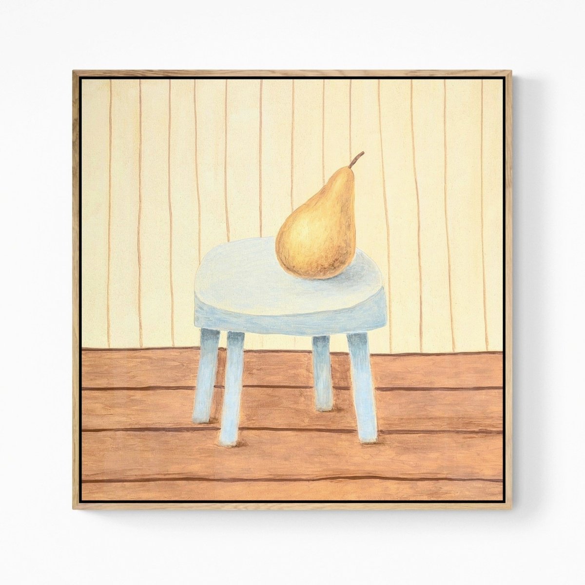 Acrylic Painting , Blue Chair And Pear By Yana Dulger, 28 X 28, Artwork For Sale On Artfinder