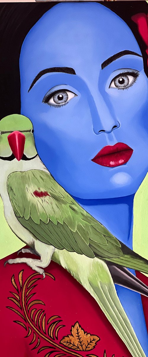 Girl with Parrot - Giclee by Caroline Millott