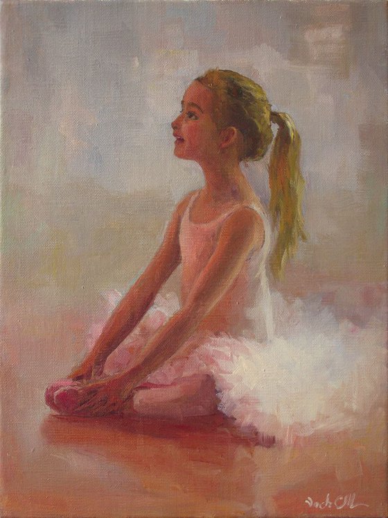 Ballet dancer, girl, light ORIGINAL OIL PAINTING, GIFT