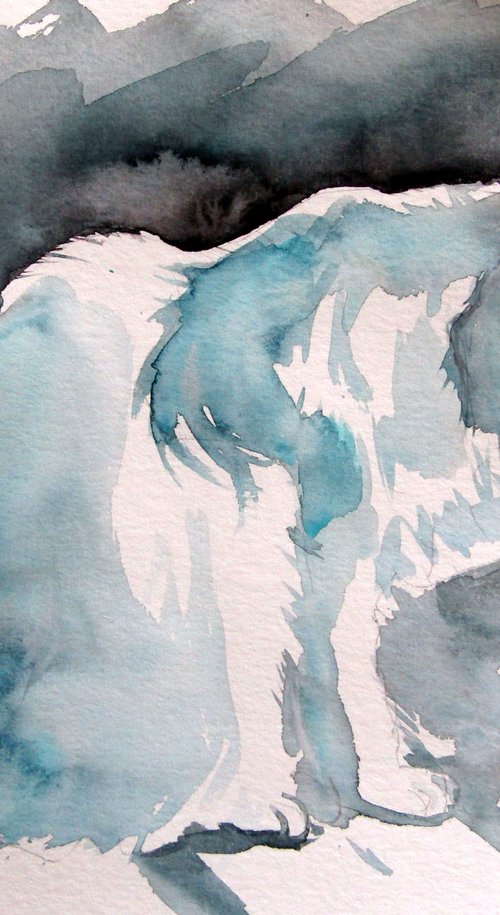 White cats triptych by Kovács Anna Brigitta