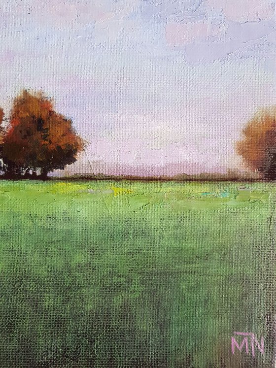 GREEN FIELD - 20 X 20 CM LANDSCAPE OIL PAINTING (2019)