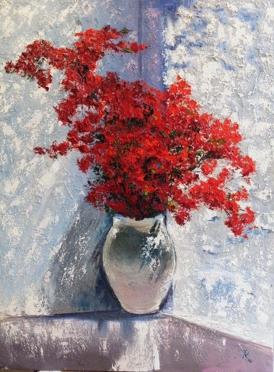 Red Flowers by Valeriia Radziievska