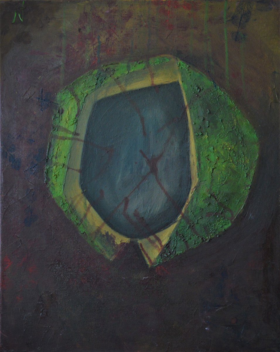 Organic Abstract Oil Painting By Nikoleta Ivanova, 16 X 20", "Reverse Gravity I", Original Artwork