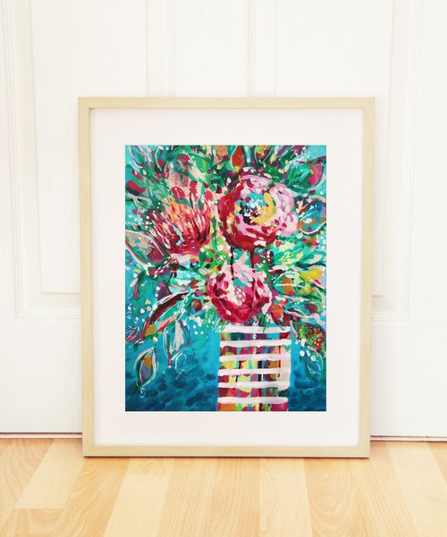 Framed Floral Painting - 5 by Shazia Basheer