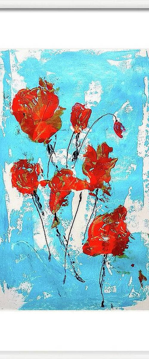 Abstract Red Roses by Asha Shenoy