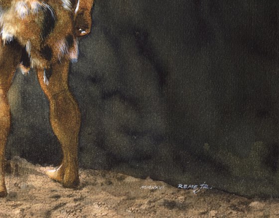 Checkpoint in front of the cave entrance