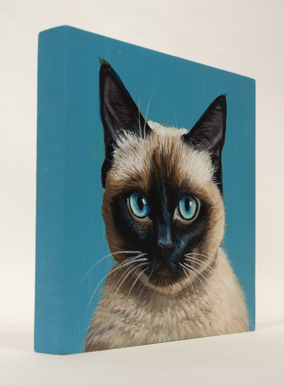 "Siamese Stare — Hyperrealistic Cat Portrait"