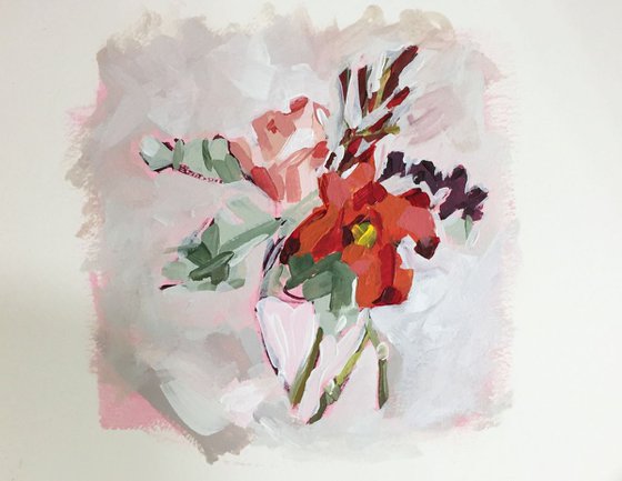 Floral Still Life 10.21 - Acrylic on Paper
