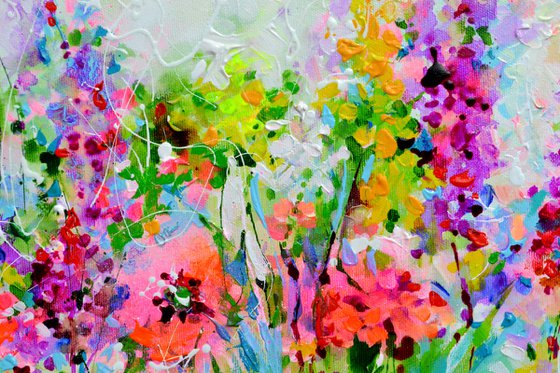 Cottage Garden Butterflies Flowers