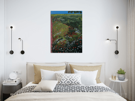 'Wildflowers growing along the edge of a pathway, Fife'