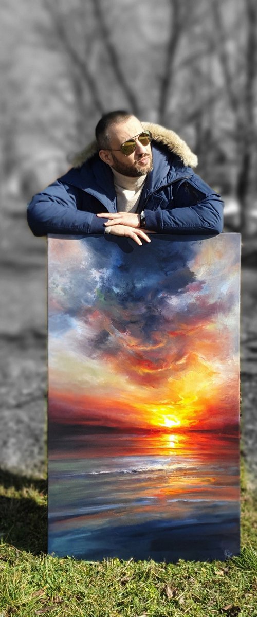 " Light up the Dark "....Large painting (W 70 x H 120 cm) by Ivan  Grozdanovski