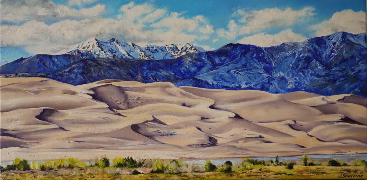 Great Sand Dunes National Park, Colorado Nature Wall Art Canvas Painting, Landscape painti... by Natalia Shaykina