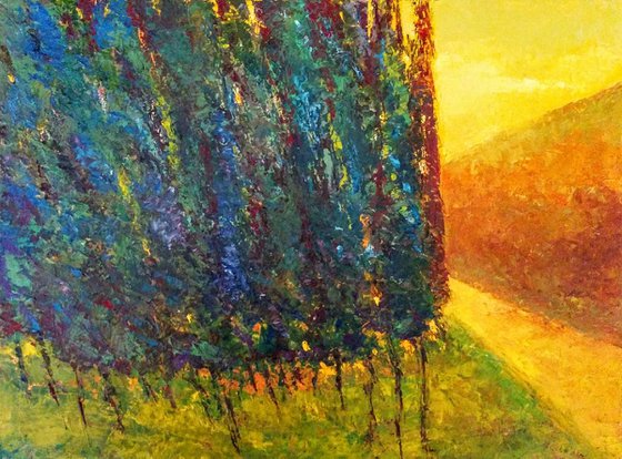 Towards Light Landscape  Oil Painting