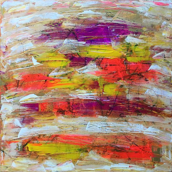 "Hot For Teacher" - FREE USA SHIPPING - Original PMS Abstract Acrylic Painting On Canvas - 30" x 30"