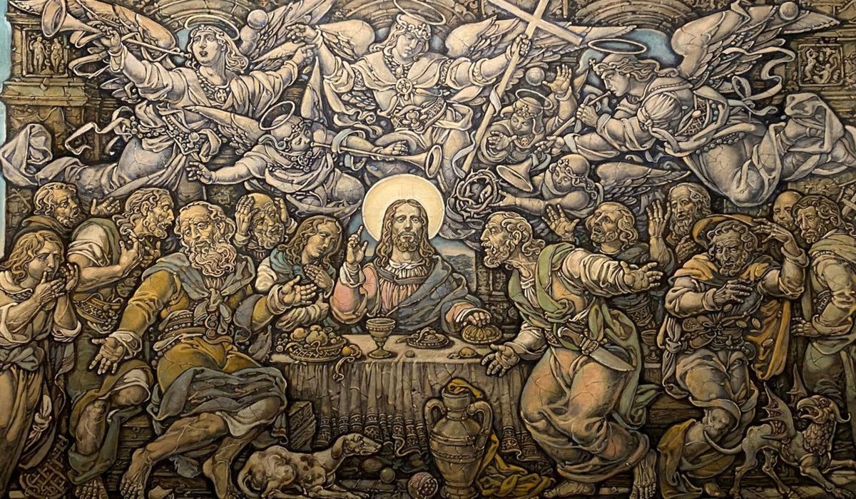 Surrealistic Oil Painting , The Last Supper By Oleg And Alexander Litvinov, 33 X 59, Artwork For Sale On Artfinder