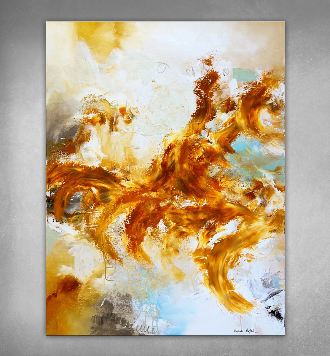 Abstract Acrylic Painting By Andrada Anghel, 36 X 48, P?hoehoe, Original Artwork