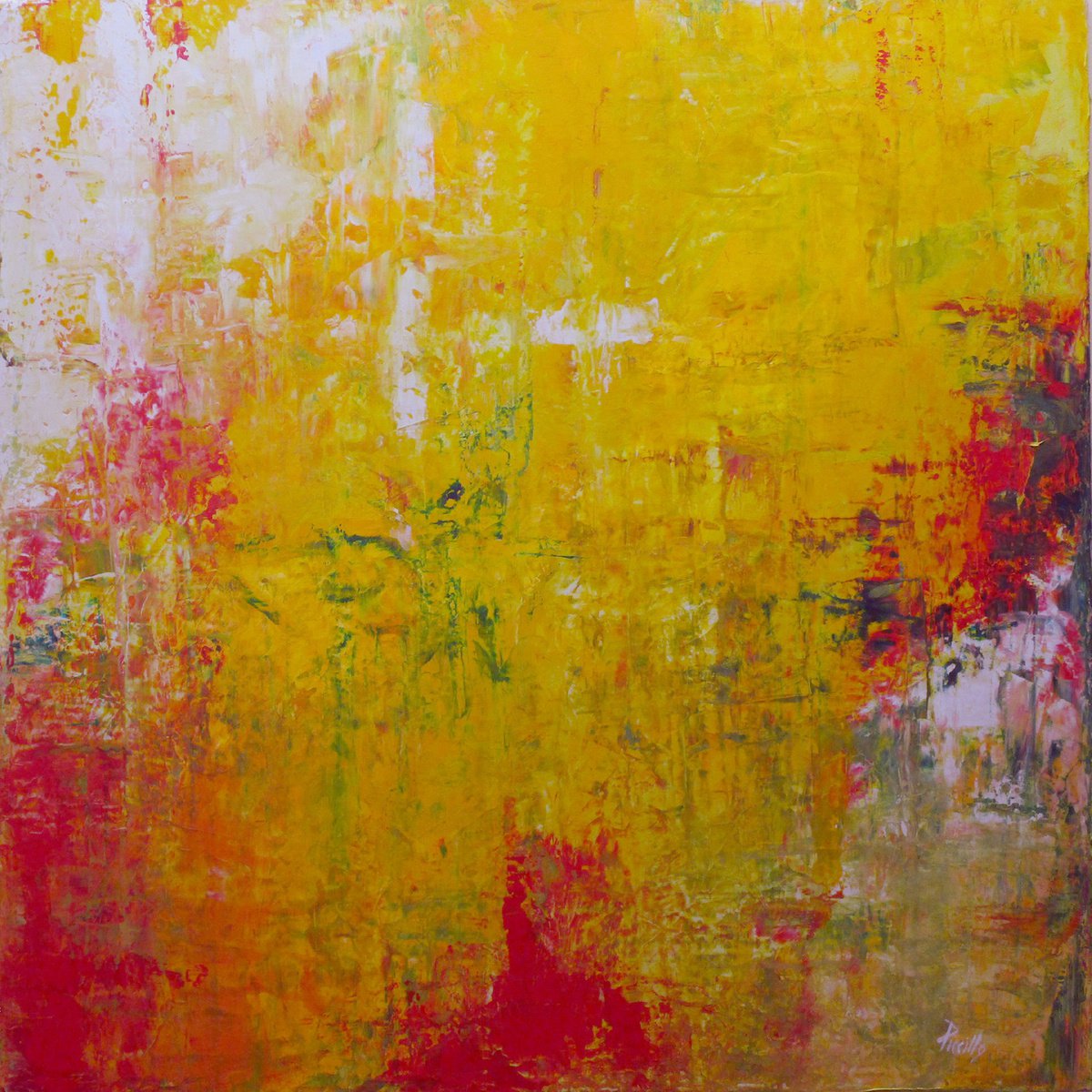 Organic Abstract Acrylic Painting By Joseph Piccillo, 30 X 30, In The Beginning, Original Artwork