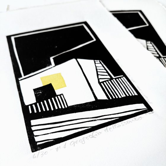 Geography of Absence #1- linocutprint