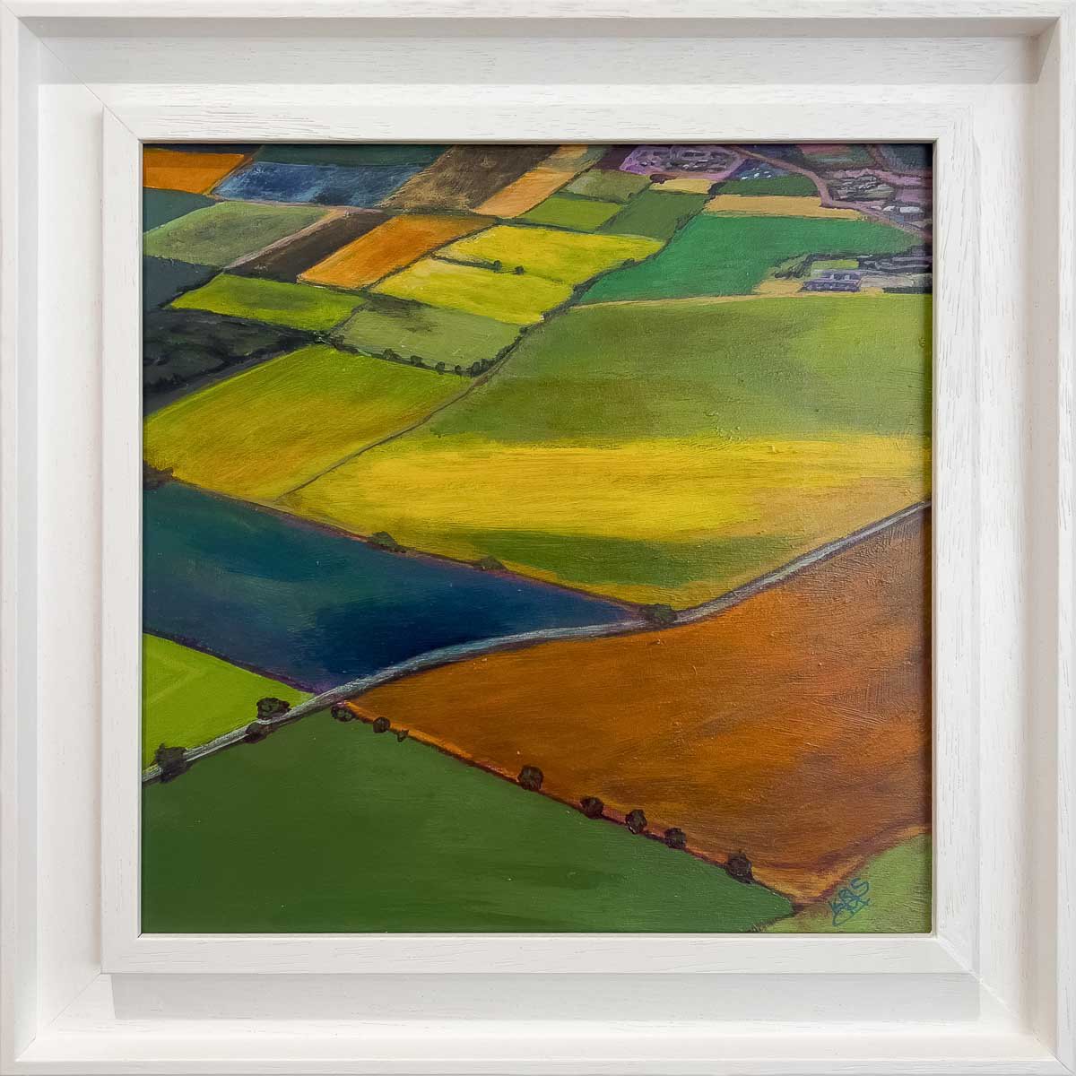 Impressionistic Landscape Acrylic Painting By Km Arts, 15 X 15", A Ray Of Hope, Original Artwork