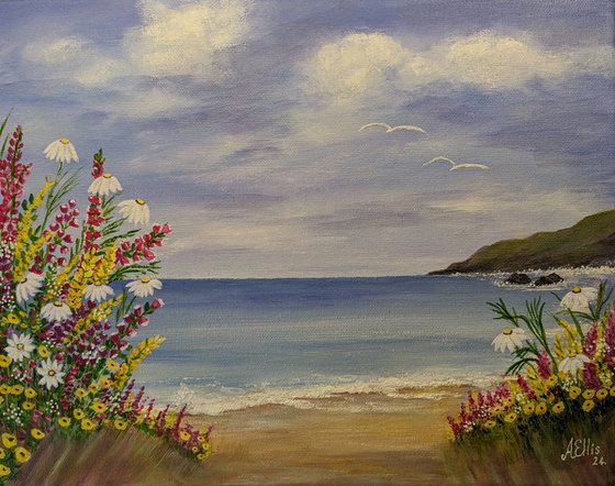 Spring Flowers by the Sea
