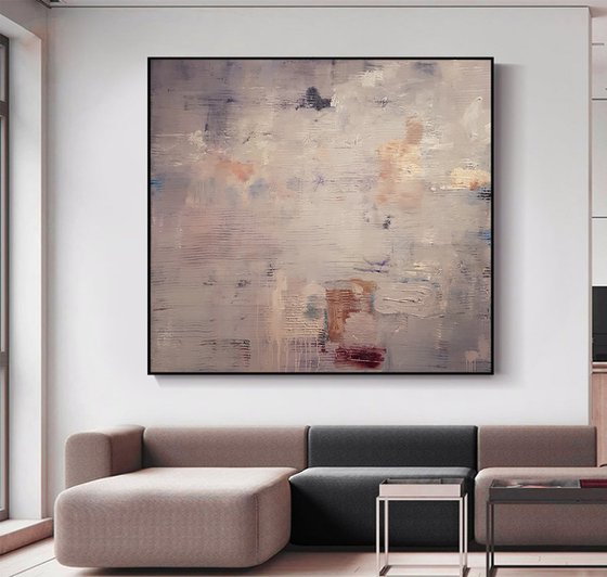 Gray abstract painting large