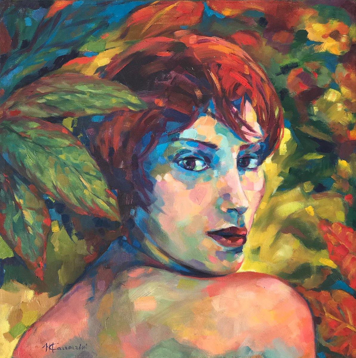 Expressive Oil Painting , Out Cast By Marcello Carrozzini, 20 X 20, Artwork For Sale On Artfinder