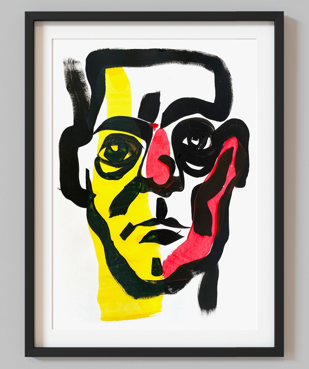 Portrait of Man With Red Nose by Makarova Abstract Art