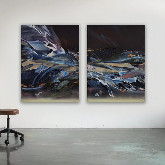 Synaptic Bloom Diptych