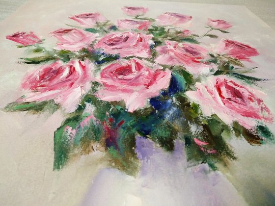 Pink roses 50x70 cm
