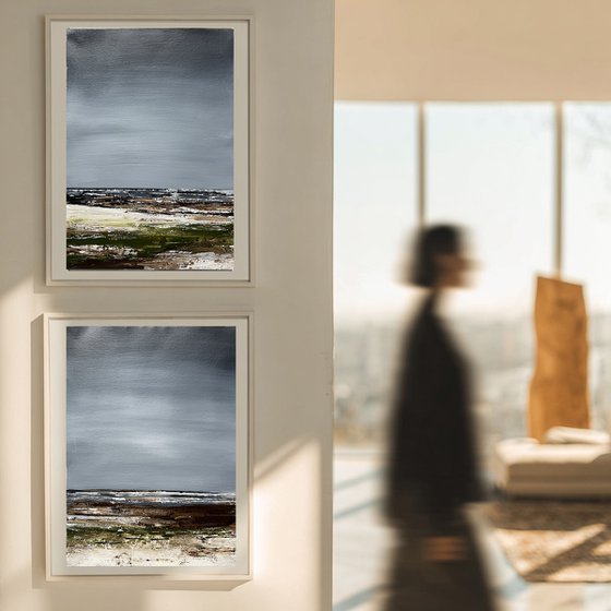 Coastal Fields in Grey Light