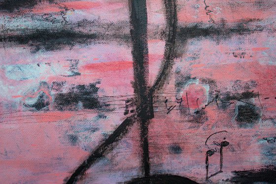 Big size abstract painting TREBLE CLEF