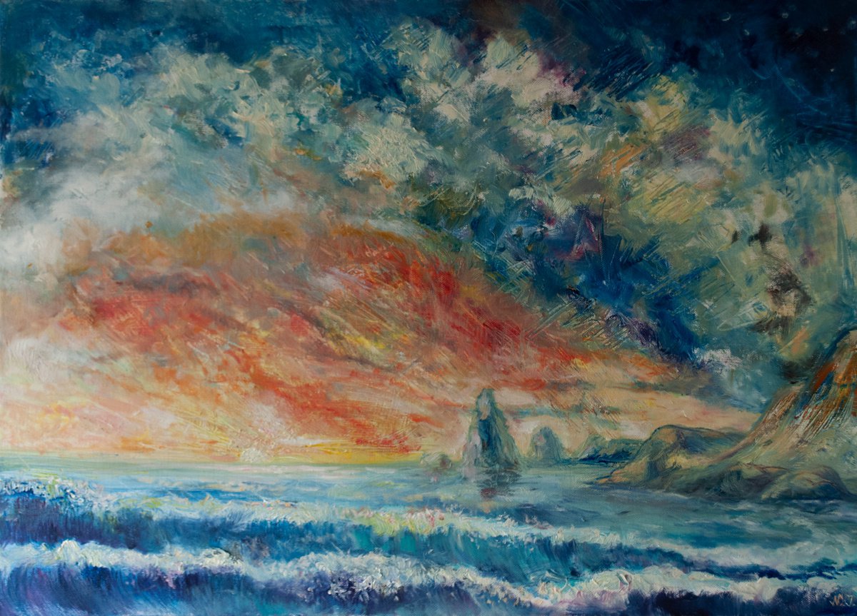 Horizon Blaze By Nikola Ivanovic, 28 X 20, Artwork For Sale On Artfinder