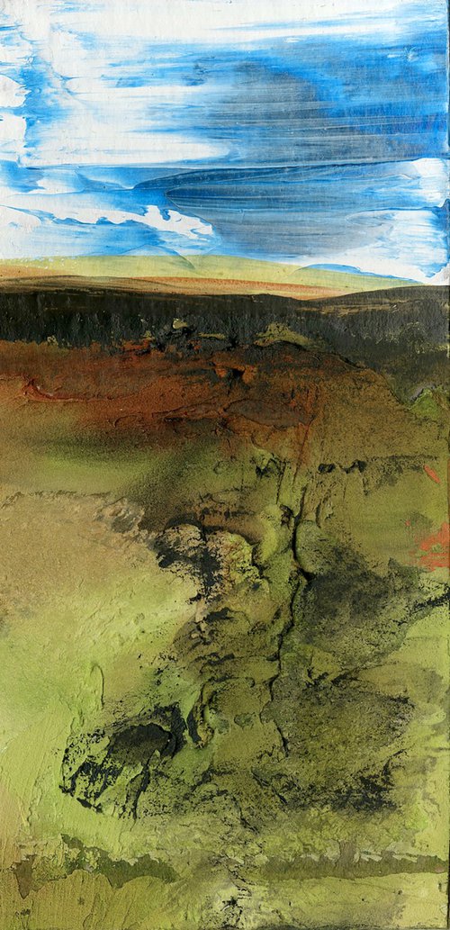 Dream Land 69 - Small Textural Landscape painting by Kathy Morton Stanion by Kathy Morton Stanion