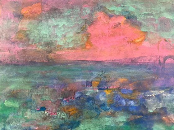 Pink cloud over Iona