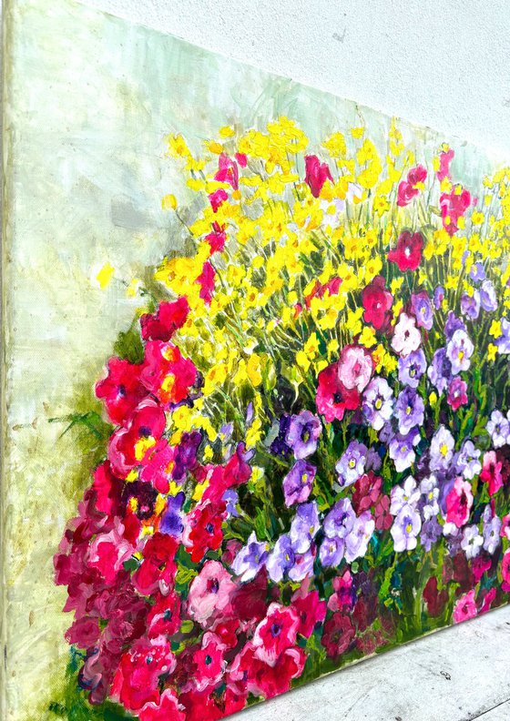 summer flowers with butterfly